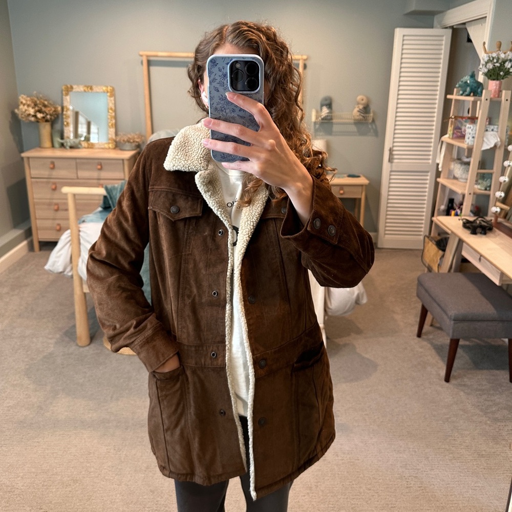 Vintage Gap Sherpa suede jacket